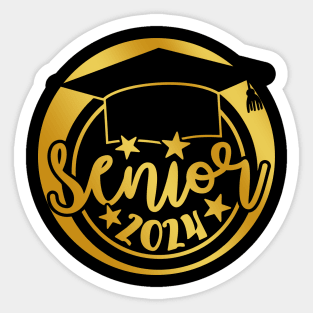 Senior Class 2024 Gold Black School Colors Sticker